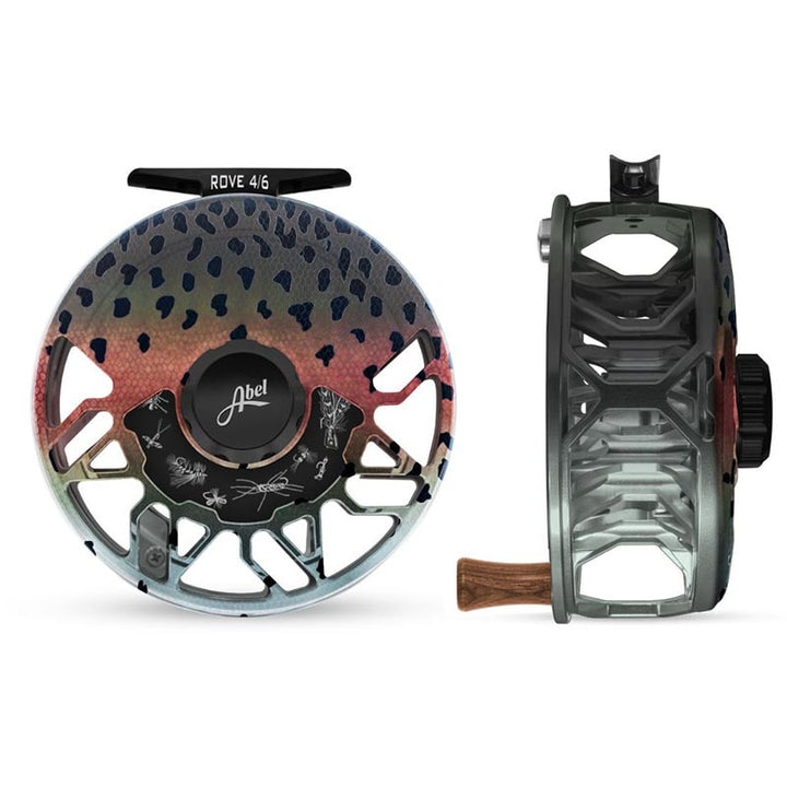 Abel Rove Fly Reel in Native Rainbow and Freshwater Flies
