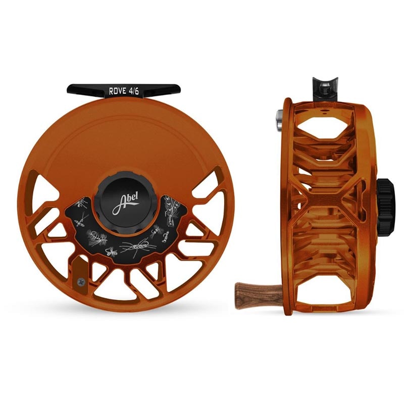 Abel Rove Fly Reel in Satin Orange and Freshwater Flies