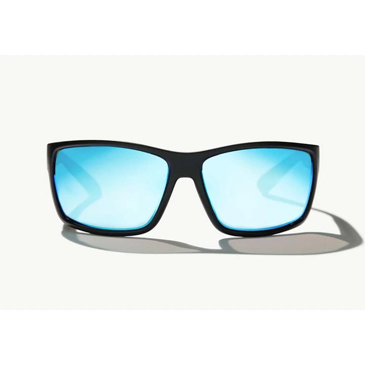 Bajio Bales Beach Sunglasses Polarized in Black Matte with Blue Glass