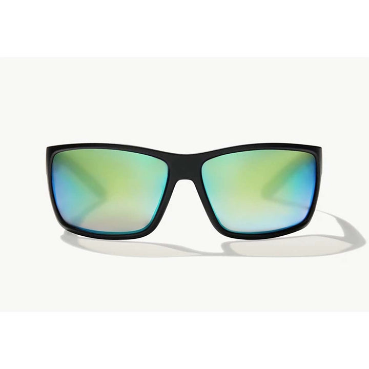 Bajio Bales Beach Sunglasses Polarized in Black Matte with Green Plastic