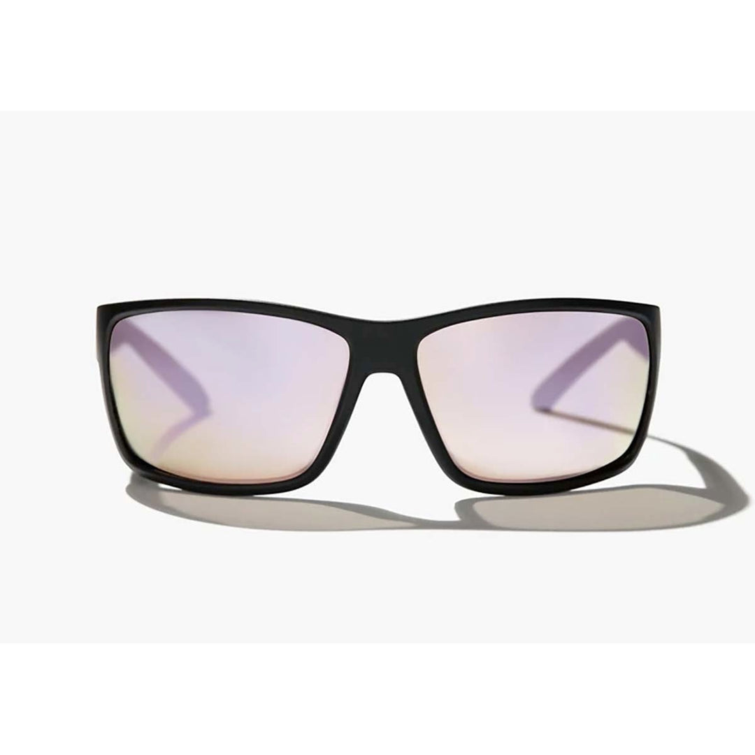 Bajio Bales Beach Sunglasses Polarized in Black Matte with Rose Mirror Plastic
