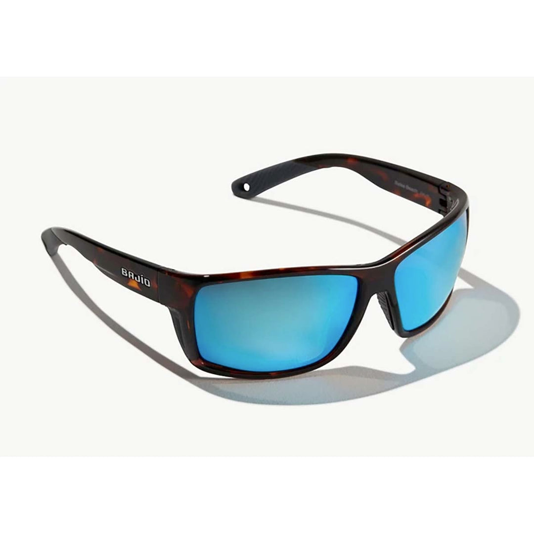 Bajio Bales Beach Sunglasses Polarized in Dark Tortoise Gloss with Blue Glass