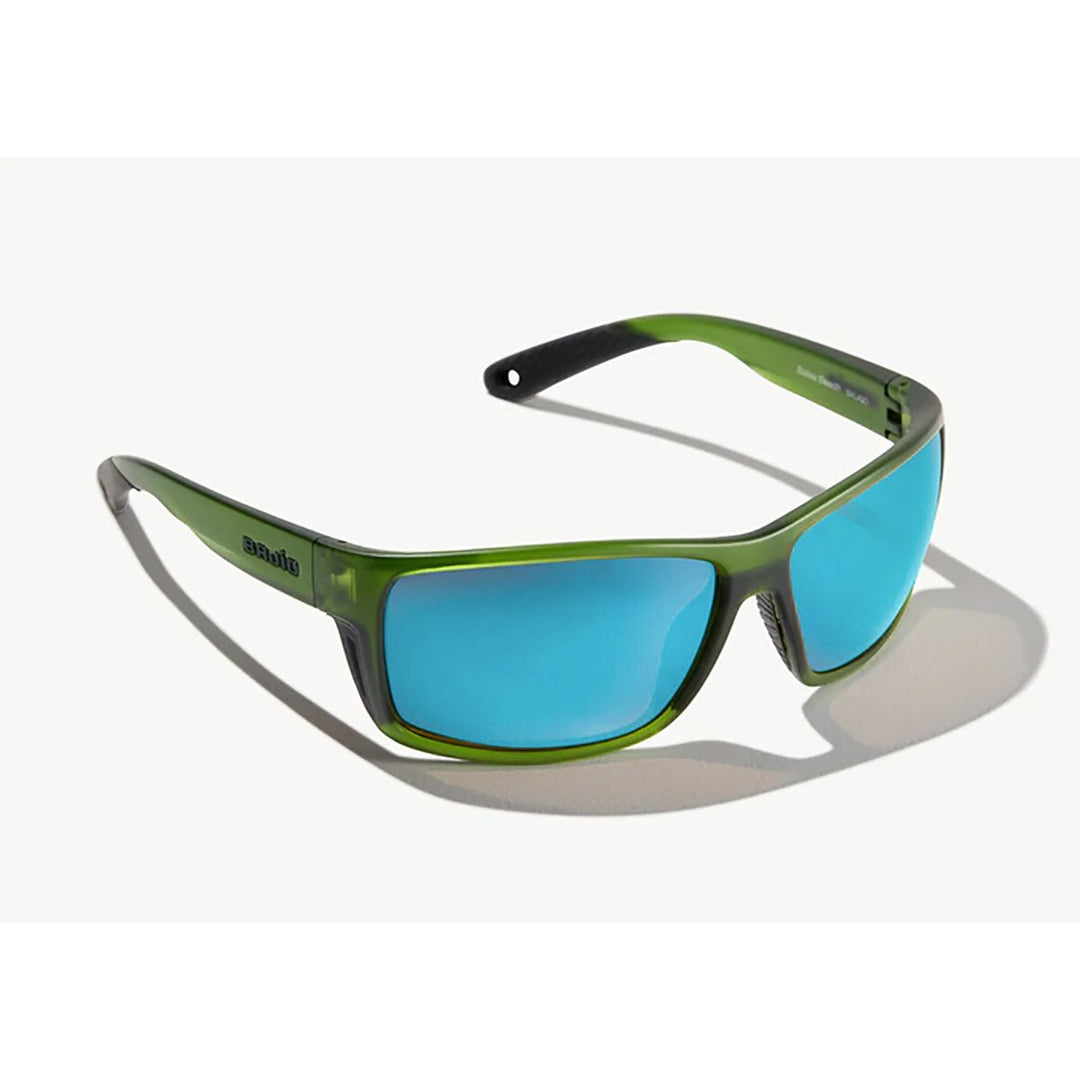 Bajio Bales Beach Sunglasses Polarized in Green Cerveza Matte with Blue Plastic