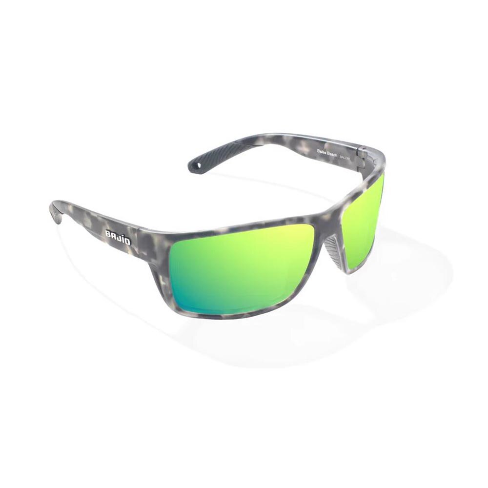 Bajio Bales Beach Sunglasses Polarized in Grey Rock Matte with Green Mirror Glass