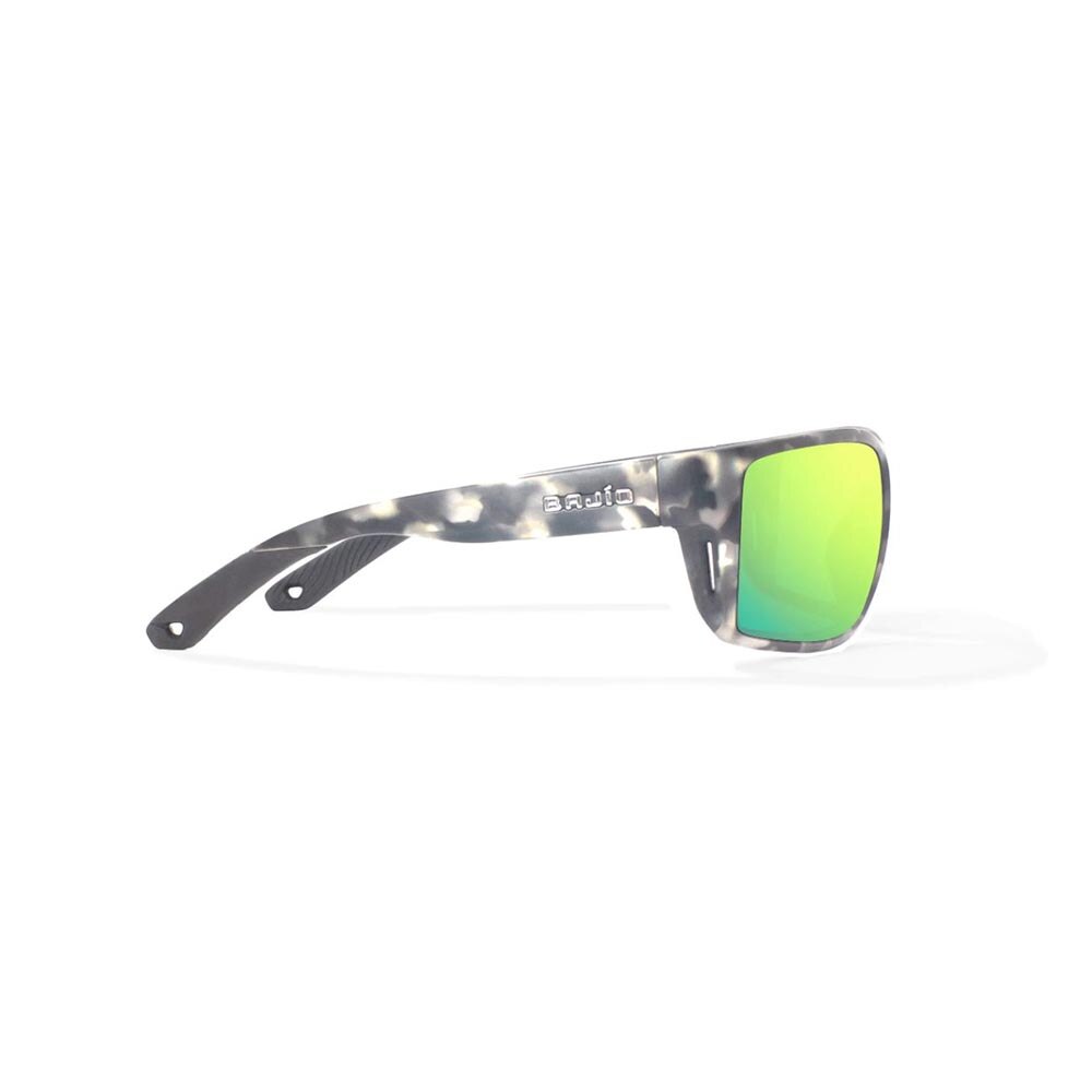 Bajio Bales Beach Sunglasses Polarized in Grey Rock Matte with Green Mirror Glass