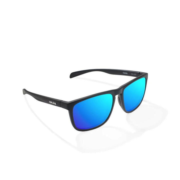 Bajio Calda Sunglasses Polarized in Black Matte with Blue Glass