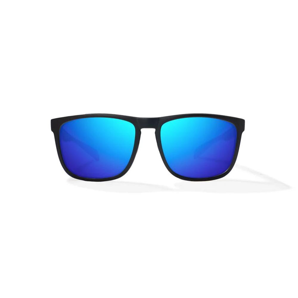 Bajio Calda Sunglasses Polarized in Black Matte with Blue Glass