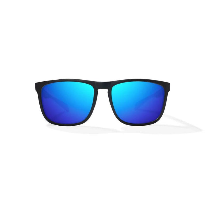 Bajio Calda Sunglasses Polarized in Black Matte with Blue Glass