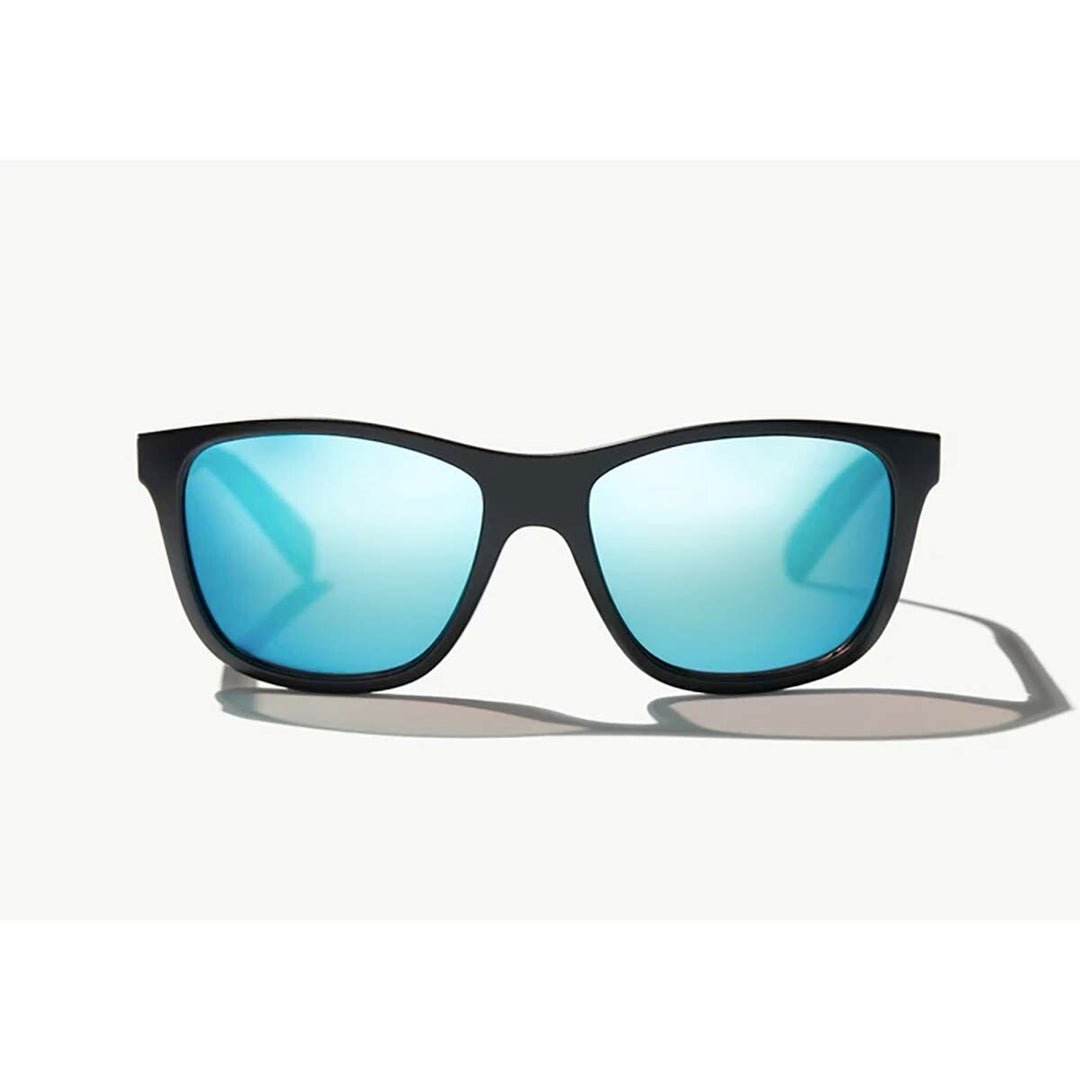 Bajio Gates Sunglasses Polarized in Black Matte with Blue Glass