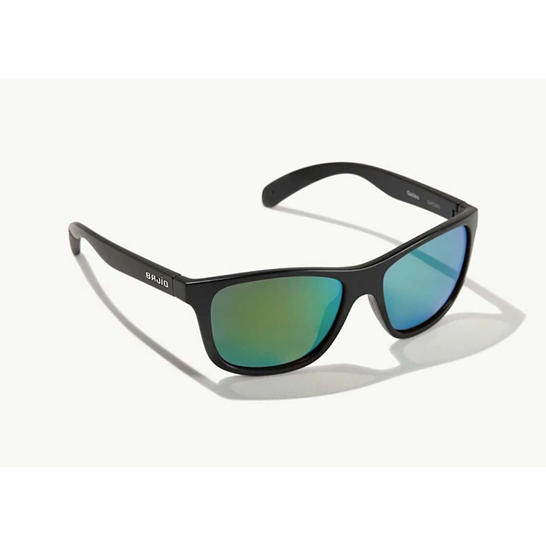 Bajio Gates Sunglasses Polarized in Black Matte with Green Glass