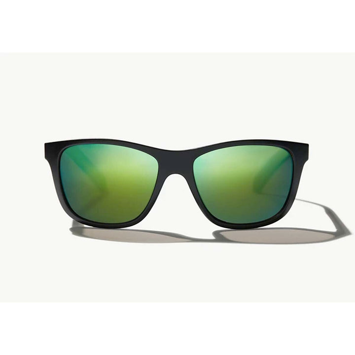 Bajio Gates Sunglasses Polarized in Black Matte with Green Glass