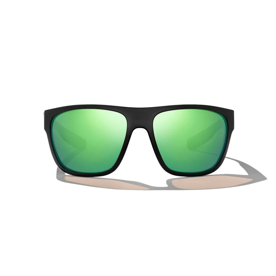 Bajio Las Rocas Sunglasses Polarized in Black Matte with Green Plastic