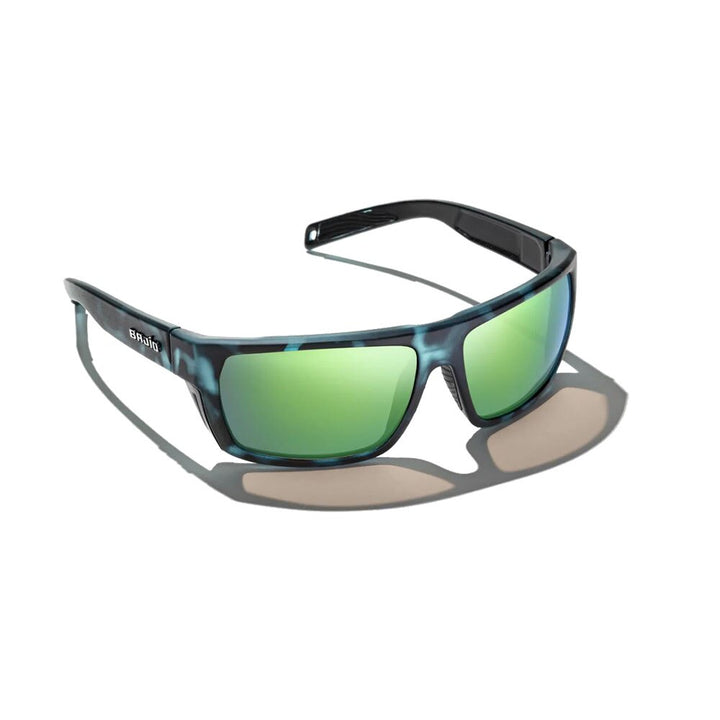 Bajio Palometa Sunglasses Polarized in Blue Tort Matte with Green Mirror Glass