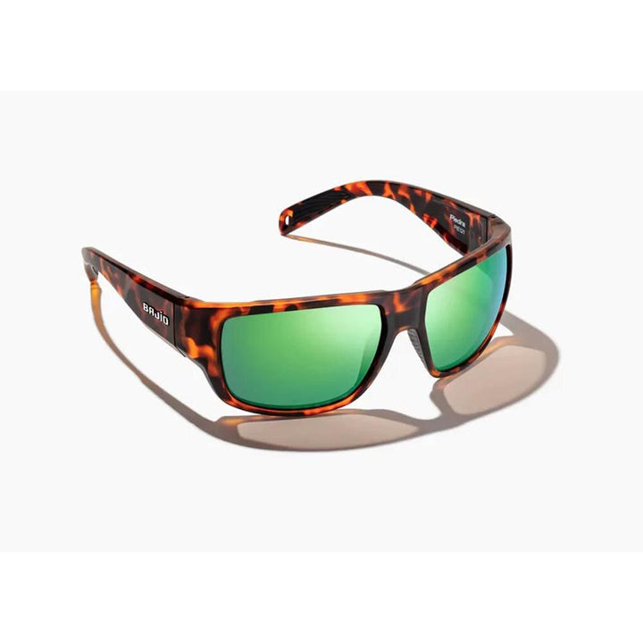 Bajio Piedra Sunglasses Polarized in Brown Tort Matte with Green Mirror Glass