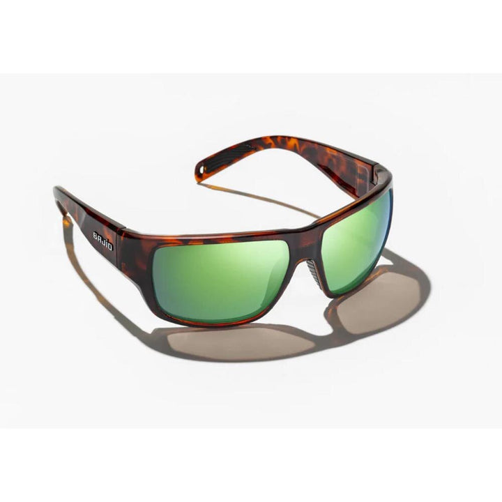 Bajio Piedra Sunglasses Polarized in Dark Tort Matte with Green Plastic