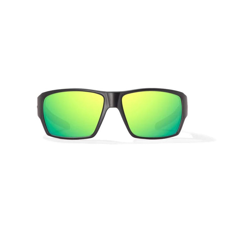 Bajio Vega Sunglasses Polarized in Black Matte with Green Glass