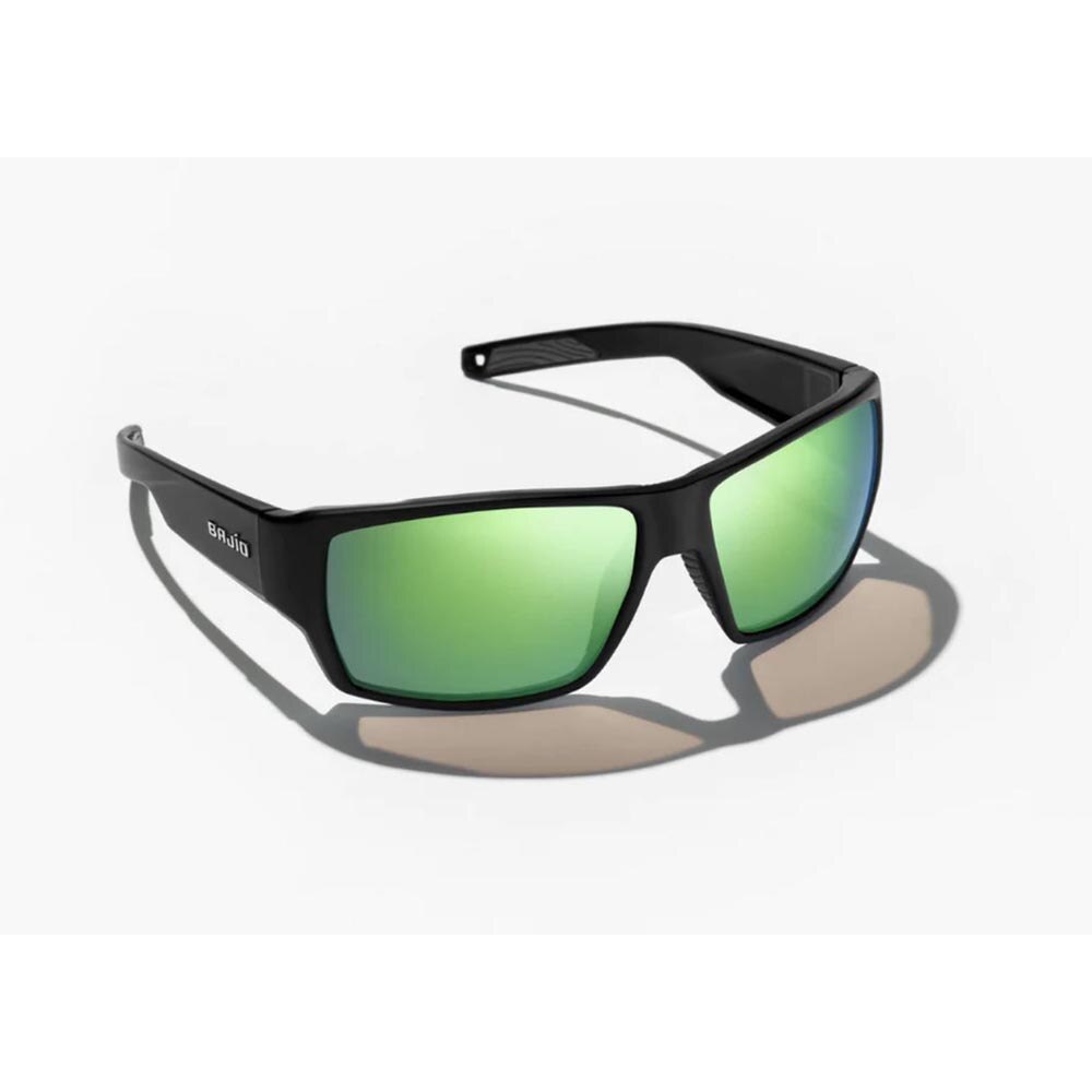 Bajio Vega Sunglasses Polarized in Black Matte with Green Plastic
