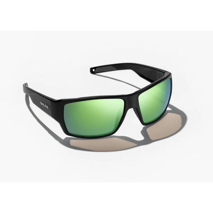 Bajio Vega Sunglasses Polarized in Black Matte with Green Plastic