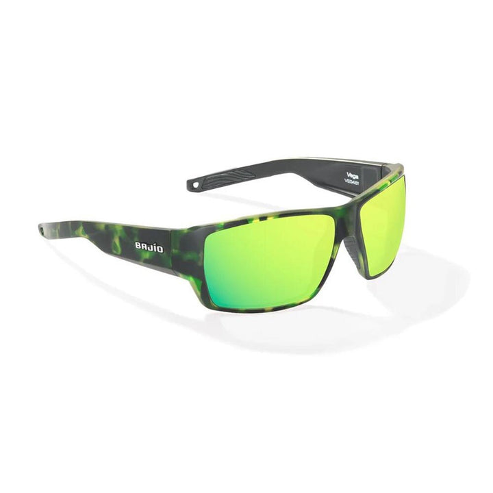 Bajio Vega Sunglasses Polarized in Green Grass Matte with Green Mirror Glass