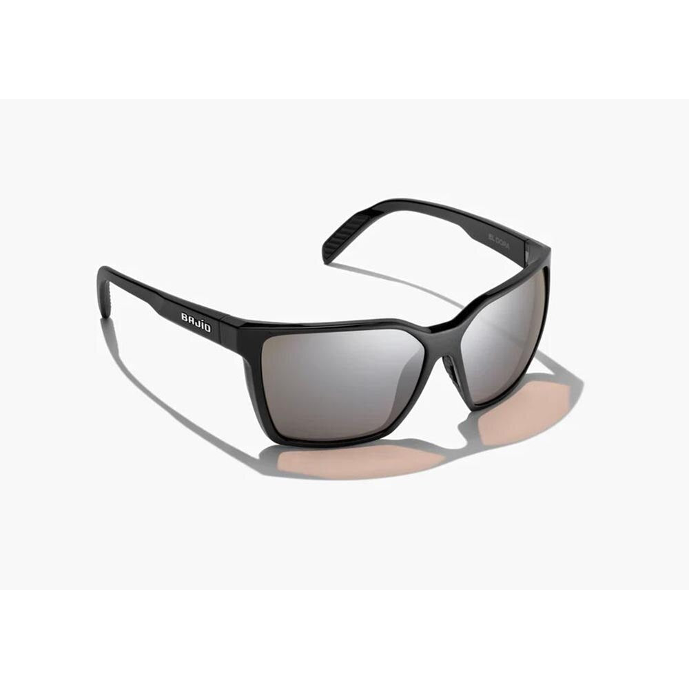 Bajio Eldora Sunglasses Polarized in Black Gloss with Silver Mirror Glass