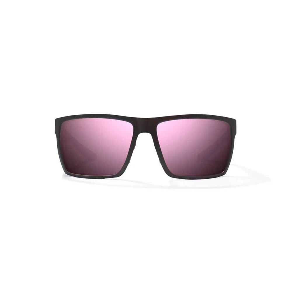Bajio Stiltsville Sunglasses Polarized in Black Matte with Rose Mirror Glass