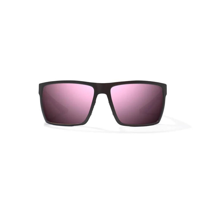 Bajio Stiltsville Sunglasses Polarized in Black Matte with Rose Mirror Glass