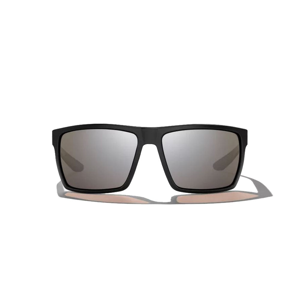 Bajio Stiltsville Sunglasses Polarized in Black Matte with Silver Glass