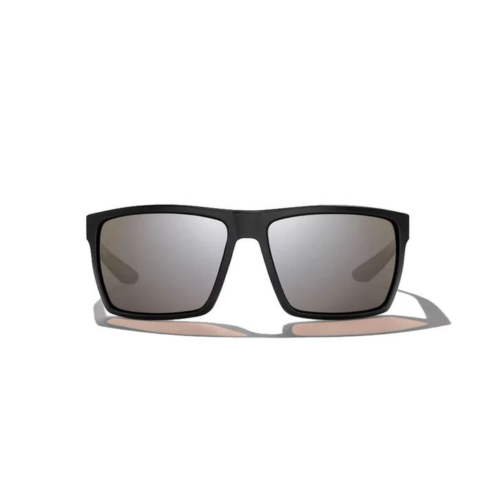 Bajio Stiltsville Sunglasses Polarized in Black Matte with Silver Glass