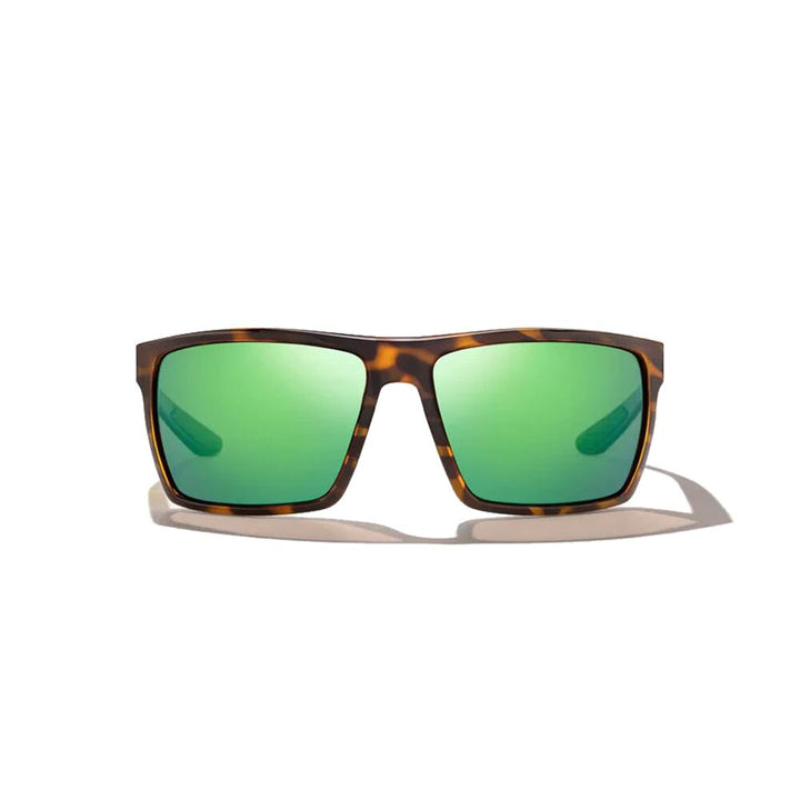 Bajio Stiltsville Sunglasses Polarized in Brown Tort Gloss with Green Mirror Glass