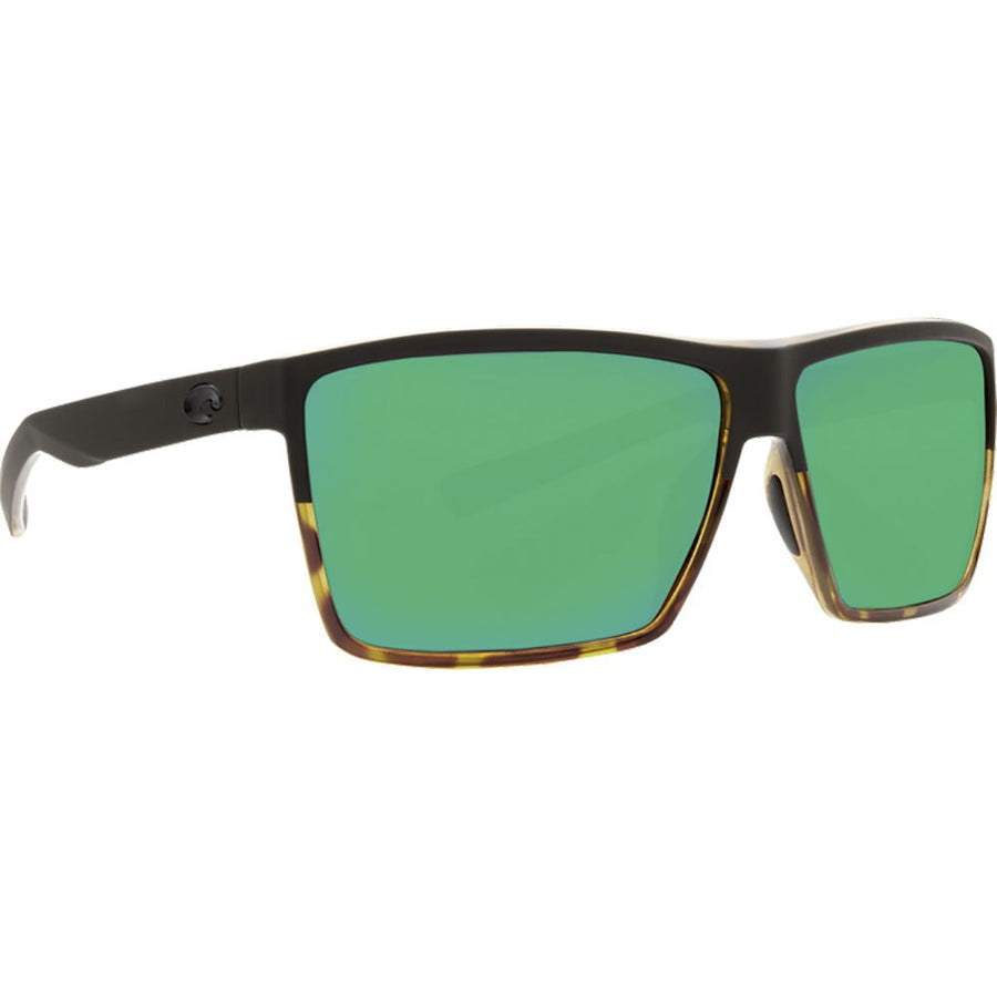 Rincon Sunglasses Polarized in Matte Black and Shiny Tortoise with Green Mirror 580G