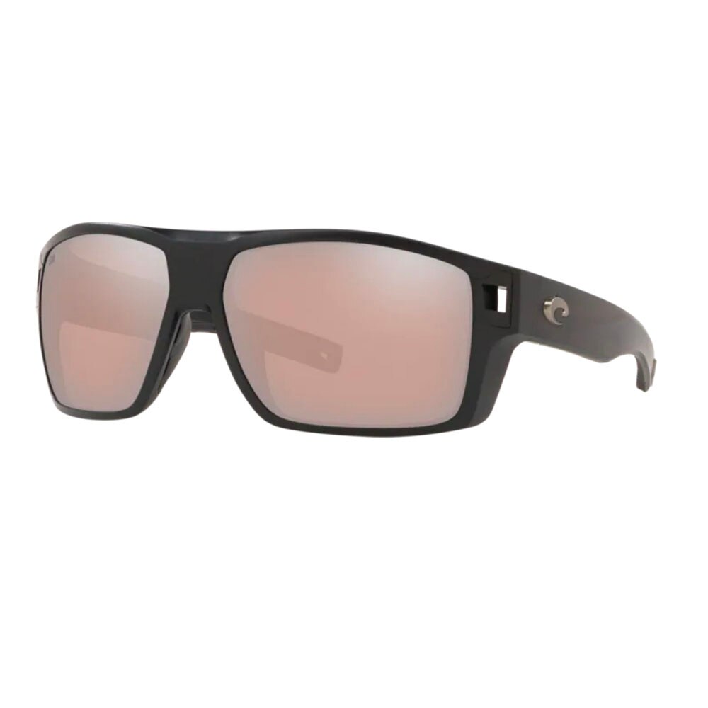 Costa Diego Sunglasses Polarized in Matte Black with Copper Silver Mirror 580G