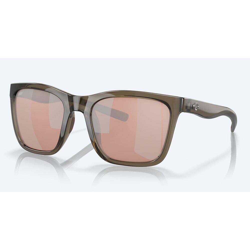 Costa Panga Sunglasses Polarized in Shiny Taupe Crystal with Copper Silver Mirror 580G