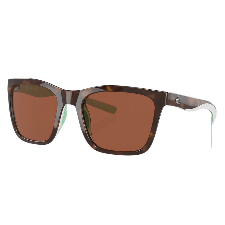Costa Panga Sunglasses Polarized in Shiny Tortoise White Seafoam with Copper 580P