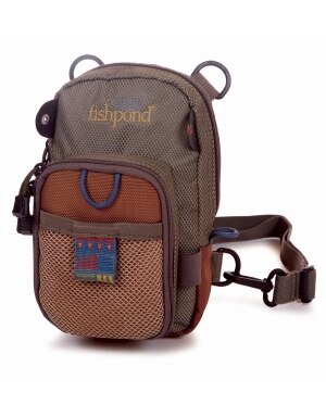 Fishpond San Juan Vertical Chest Pack in Sand and Saddle Brown