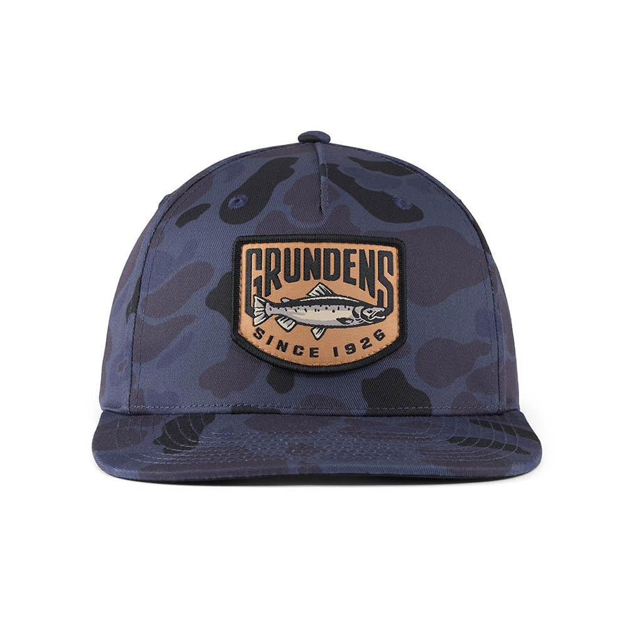 Grundens King Trucker Hat in Admiral Navy Camo