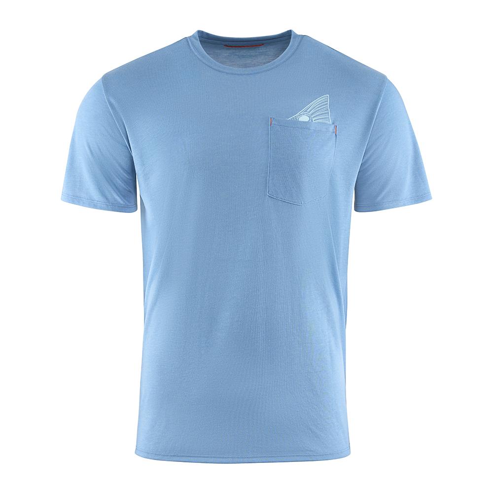 Grundens Species Pocket Tee Men's in Captain's Blue Heather