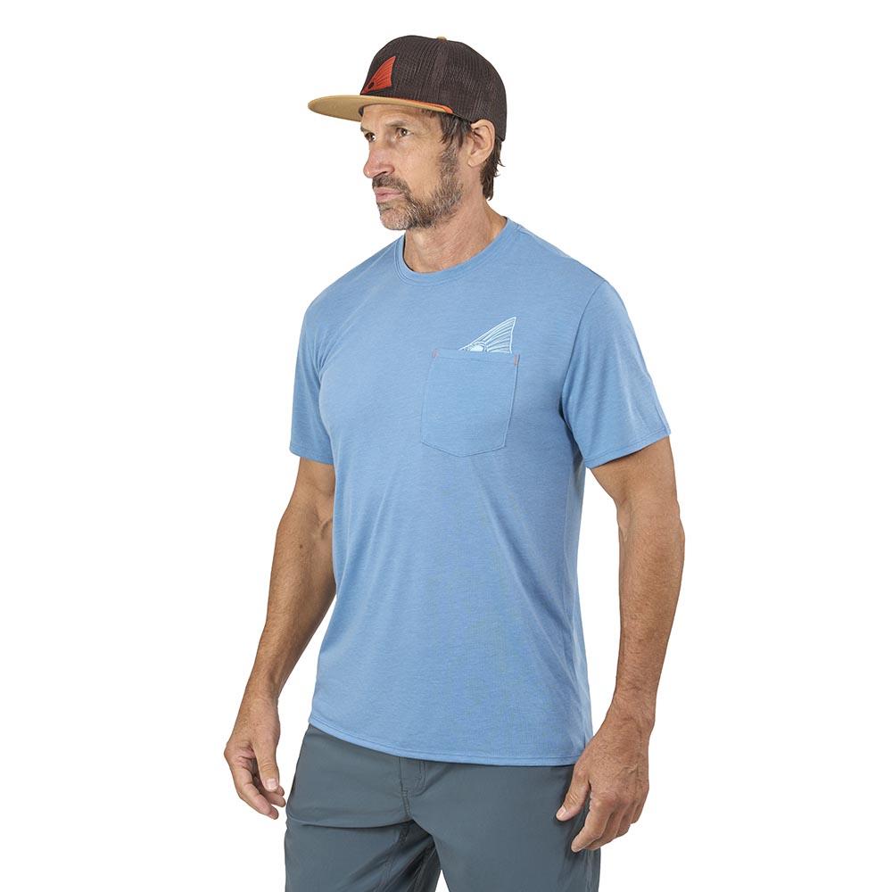 Grundens Species Pocket Tee Men's in Captain's Blue Heather
