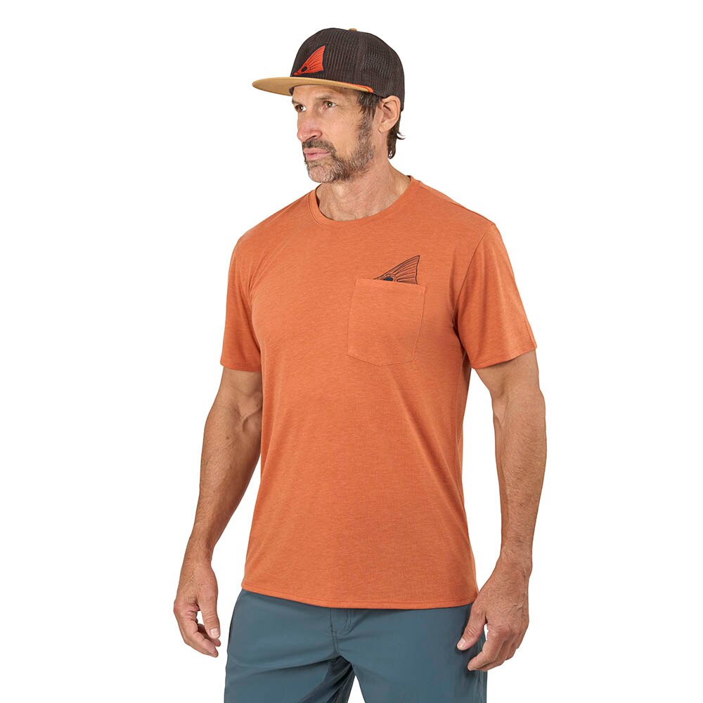 Grundens Species Pocket Tee Men's in Rust Heather