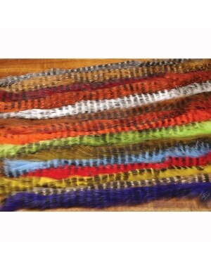 Hareline Dubbin Black Barred Rabbit Strips in Chinchilla