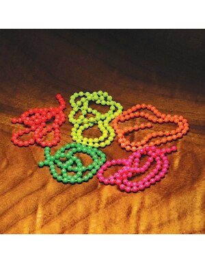 Hareline Dubbin Fluorescent Bead Chain in Orange
