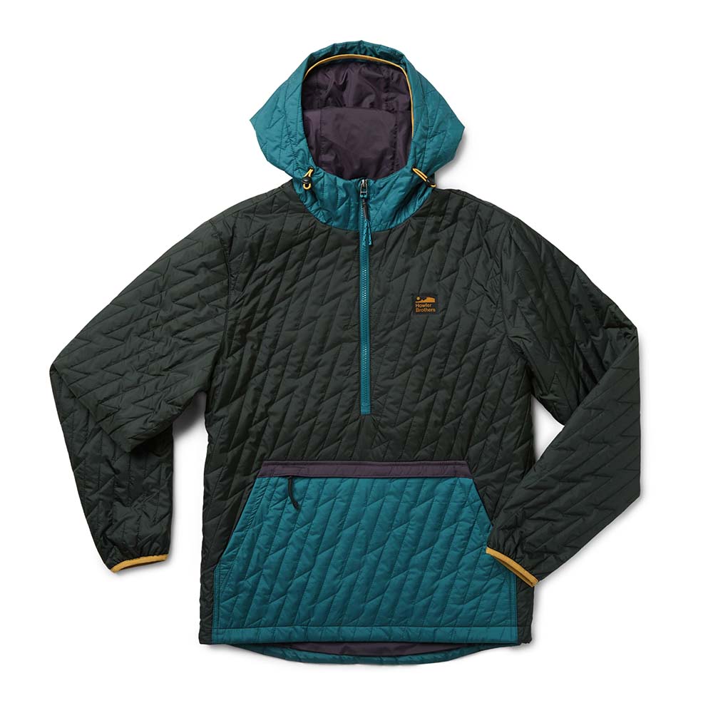 Howler Brothers Voltage Quilted Pullover Mens in Black N Blue