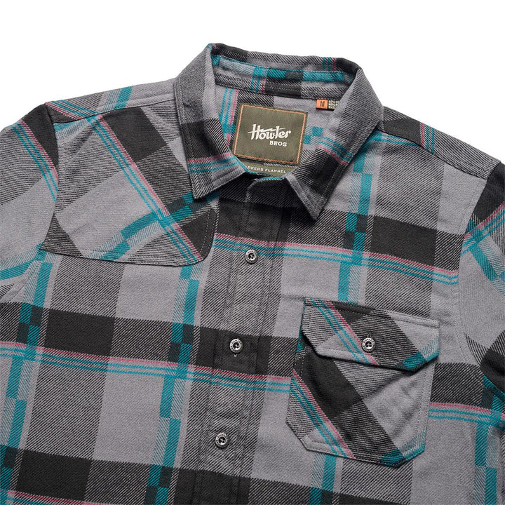 Howler Bros Harker's Flannel Shirt Men's in Backdrop Plaid Greystoke