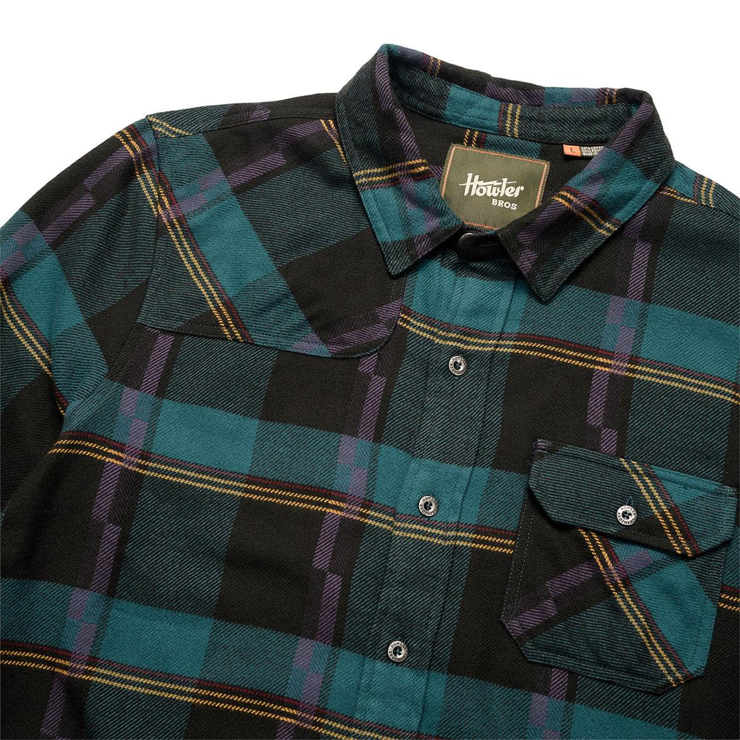 Howler Bros Harker's Flannel Shirt Men's in Backdrop Plaid Phantom Blue