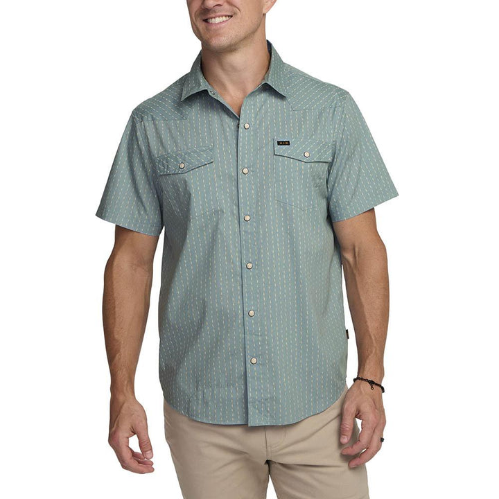 Howler Brothers H Bar B Snapshirt Men's in Power Lines Smoke Blue