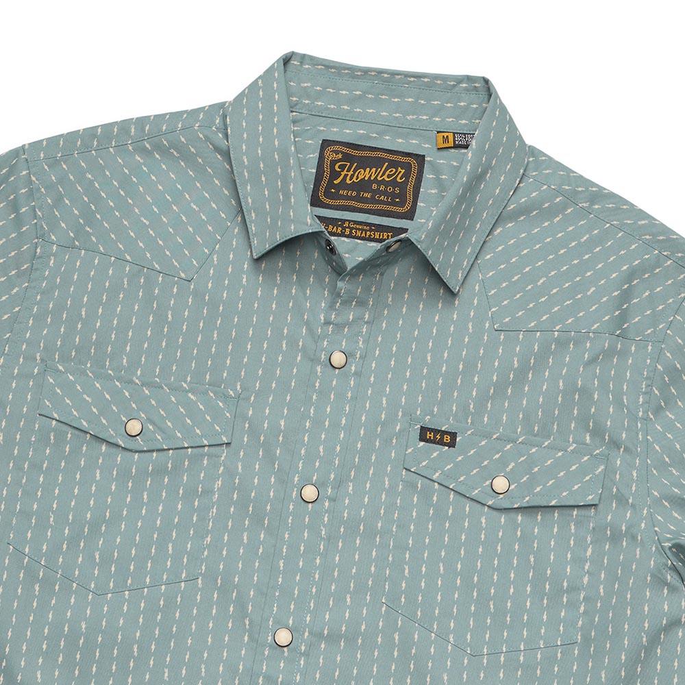 Howler Brothers H Bar B Snapshirt Men's in Power Lines Smoke Blue