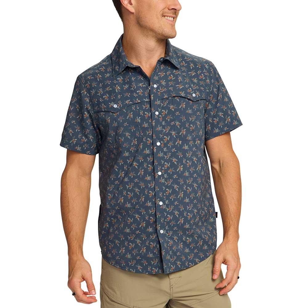 Howler Brothers Open Country Tech Shirt Men's in Rancher Floral Dark Slate