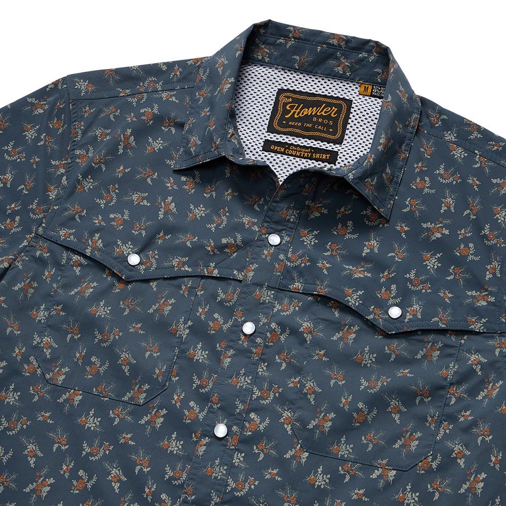 Howler Brothers Open Country Tech Shirt Men's in Rancher Floral Dark Slate