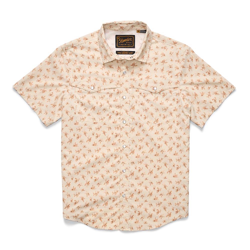 Howler Brothers Open Country Tech Shirt Men's in Rancher Floral Sand