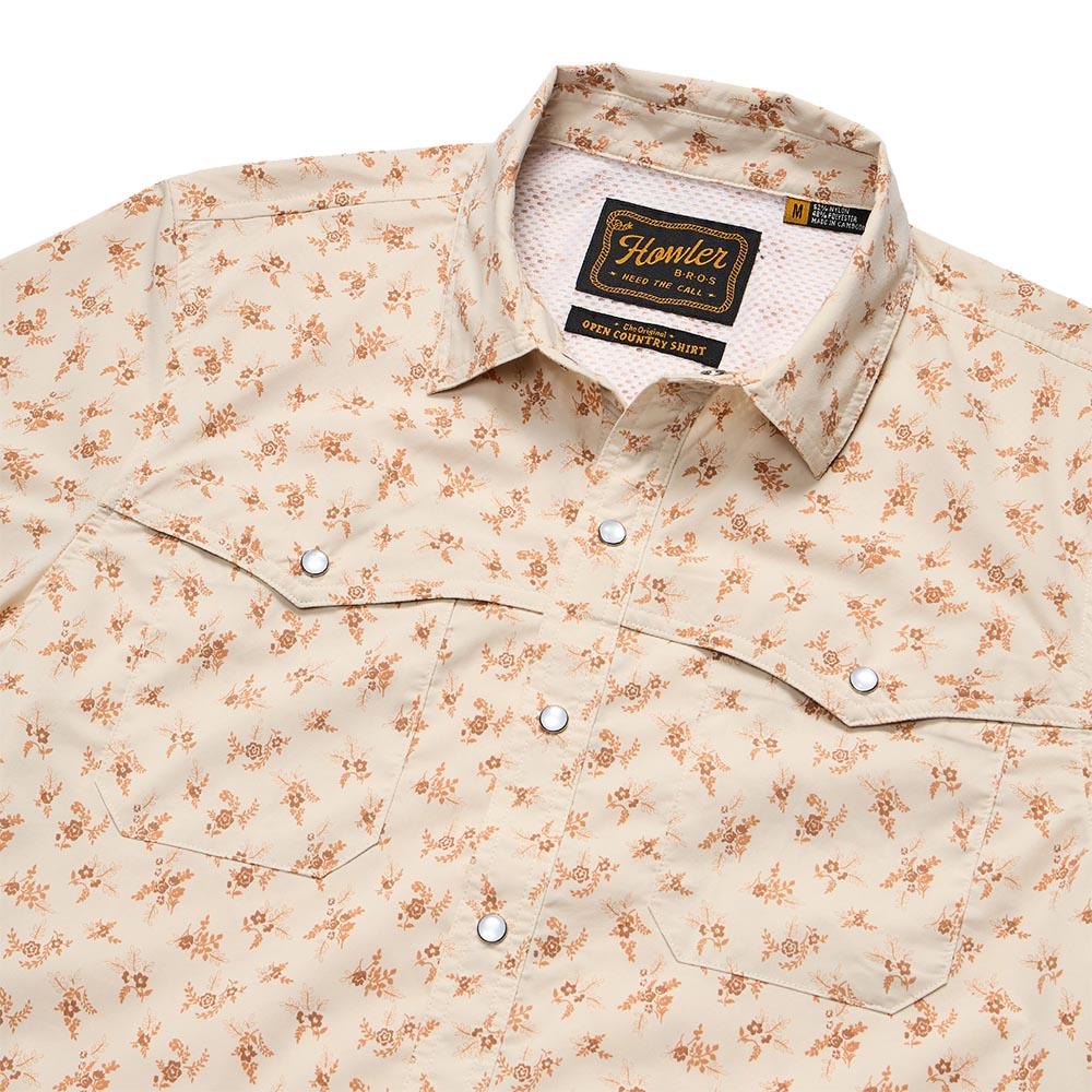 Howler Brothers Open Country Tech Shirt Men's in Rancher Floral Sand