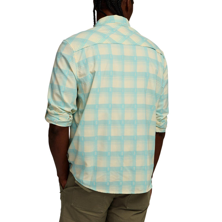 Howler Brothers Matagorda Long Sleeve Shirt Mens in Sheldon Dobby Plaid Parchment